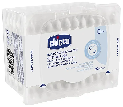 Палочки ватные с ограничителем Chicco, 90 шт.