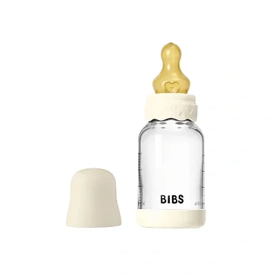 Бутылочка для кормления BIBS Boheme с латексной соской стеклянная, медленный поток 120 мл
