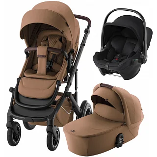 Комплект 3в1 Britax Roemer коляска SMILE 5Z LUX|Warm Caramel + автокресло BABY-SAFE PRO Space Black