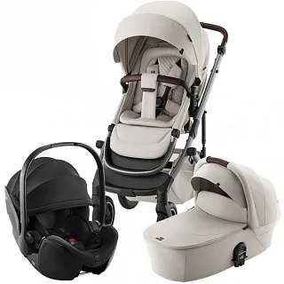 Комплект 3в1 Britax Roemer коляска SMILE 5Z LUX|Soft Taupe + автокресло BABY-SAFE PRO Space Black