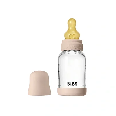 Бутылочка для кормления BIBS Boheme с латексной соской стеклянная, медленный поток 120 мл