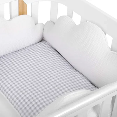 Набор бортиков на кроватку Happy Baby 3 шт. (white) Облака