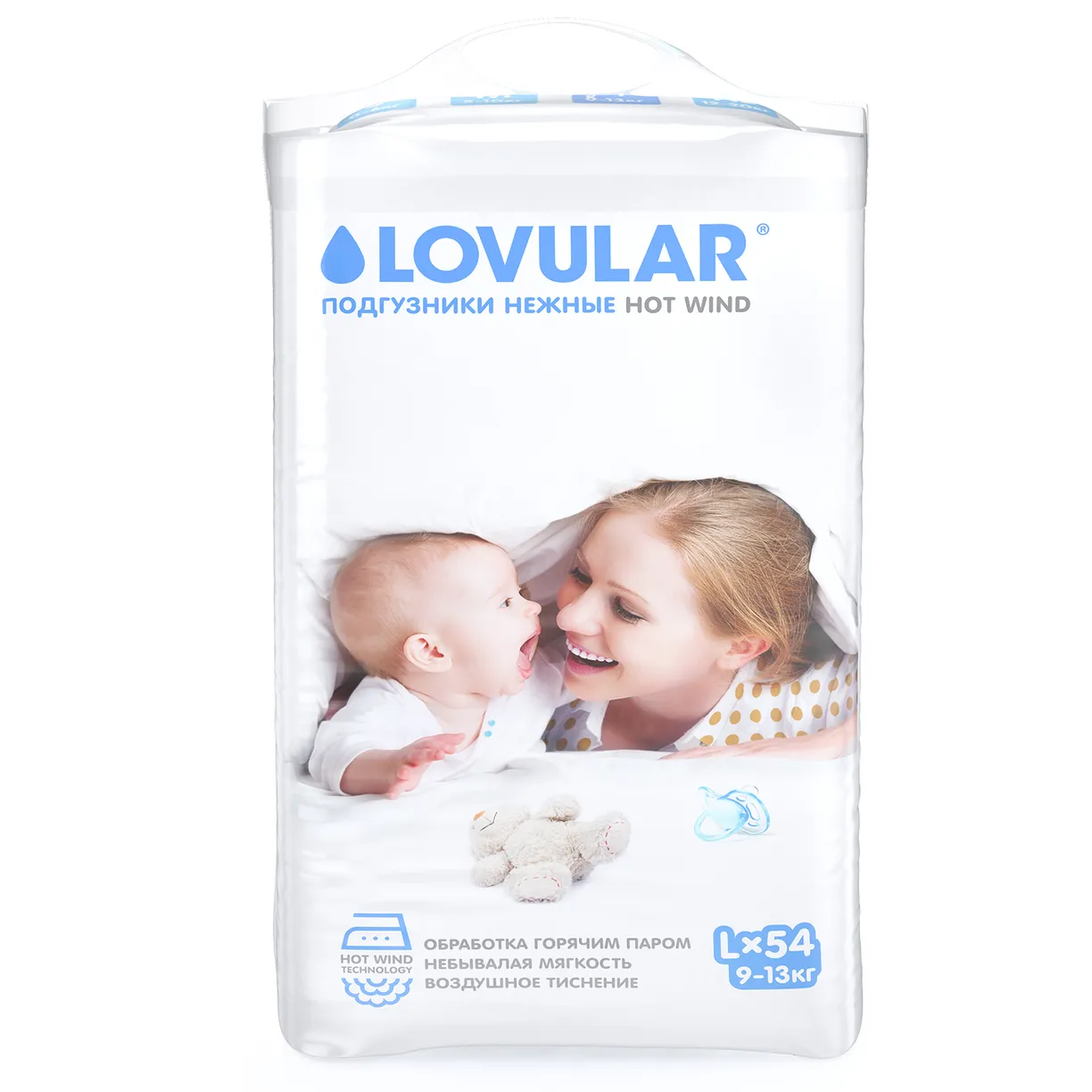 sQznaBK1vL5_4Xbywqsgbwf_tf00wZkW4-3YZrTkPgE= Детские подгузники LOVULAR HOT WIND L 9-13 кг, 54 шт/уп 8