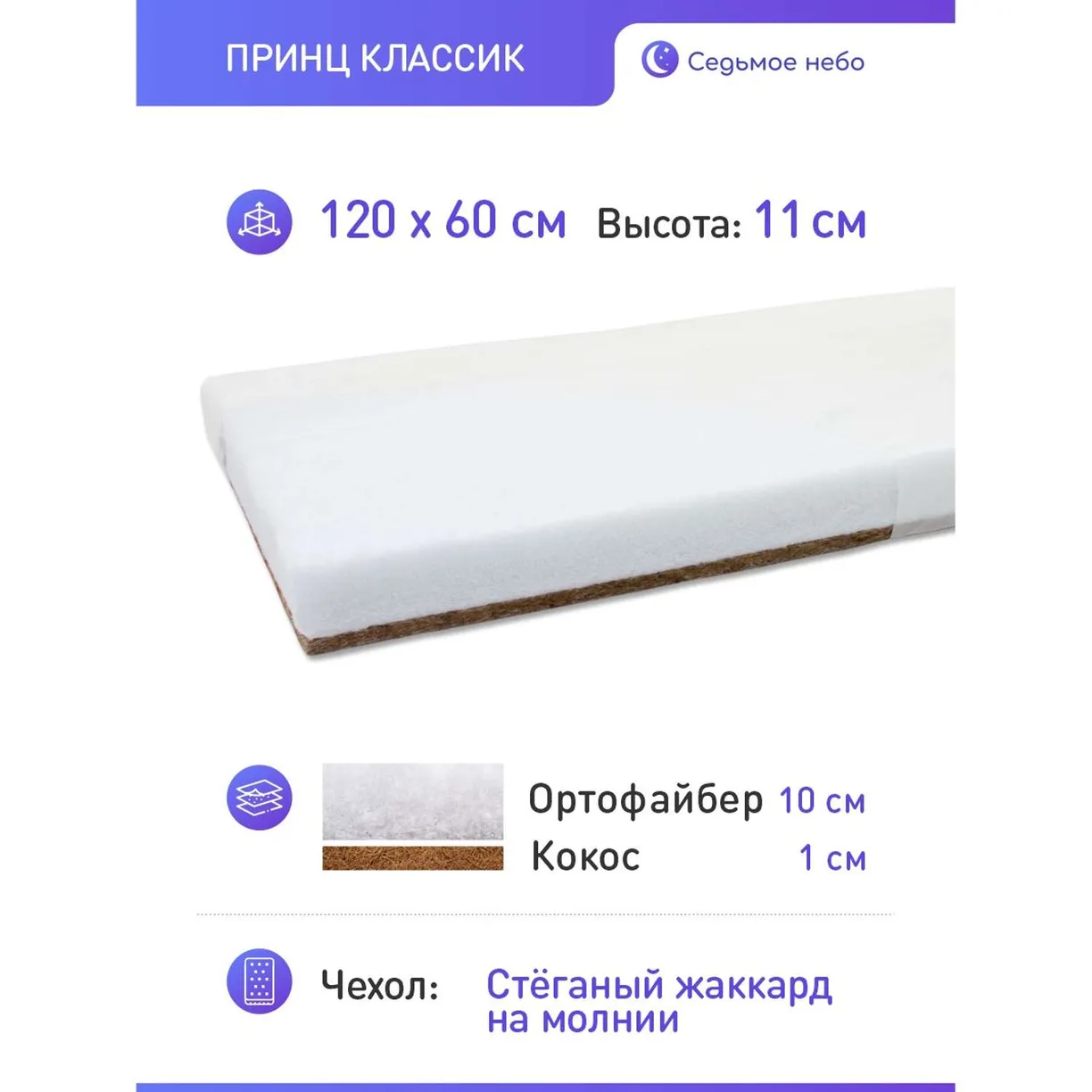 mtT2UG23FQPBr-QvVYrnhrKTDNy_WDOKbe5A5mpRI7k= Матрас "Принц классик" 120*60 см 2