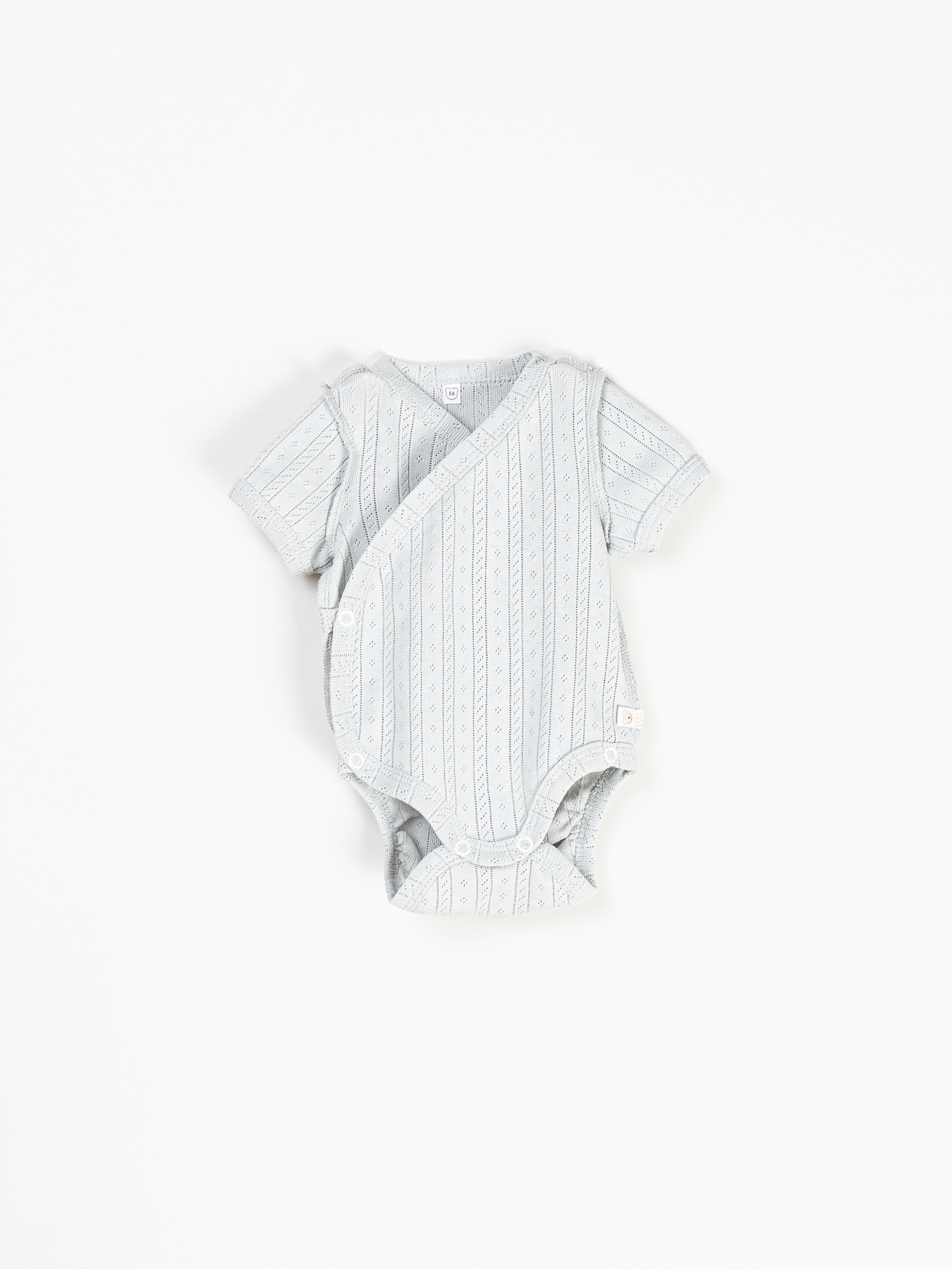 Боди-кимоно с коротким рукавом BUNGLY "Жемчуг" из ажурного хлопка 0+ 1