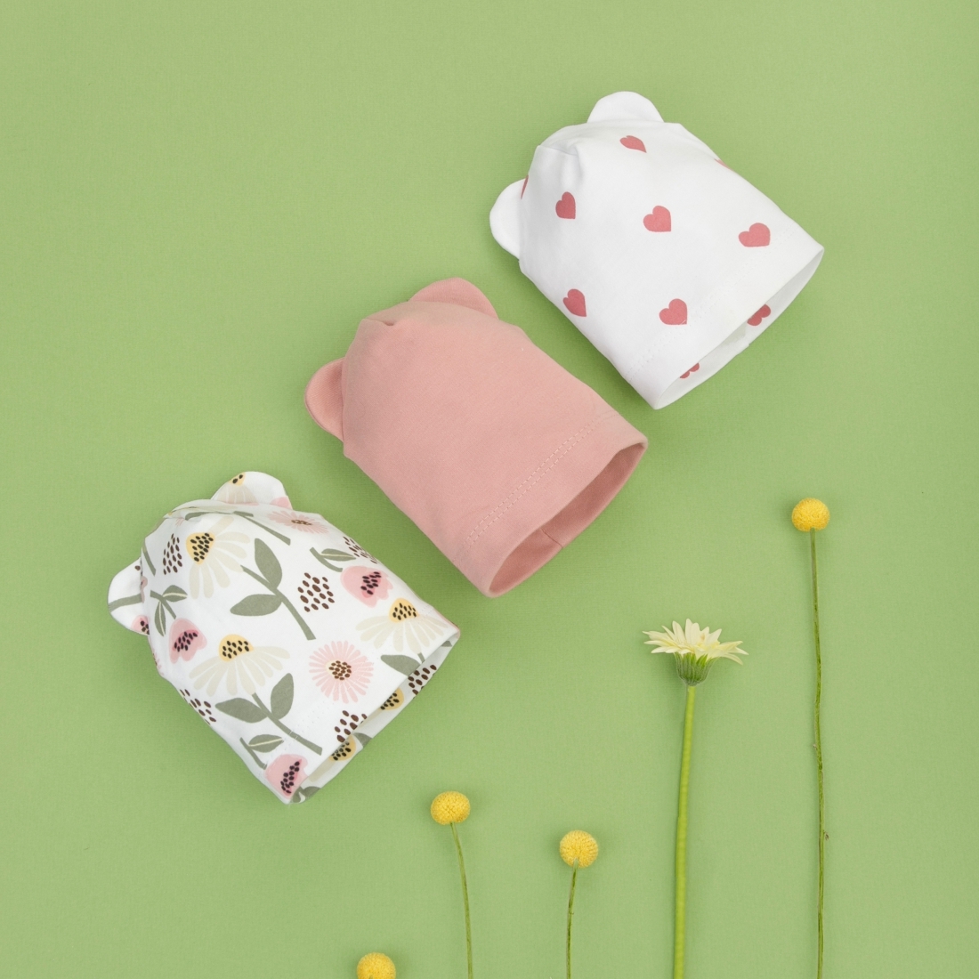 6658314303_optsitef013e9dc-2a31-11ef-86e3-d23078edbc56 Шапочка легкая с отворотом и ушками Швейная Династия, 3 шт/уп 2