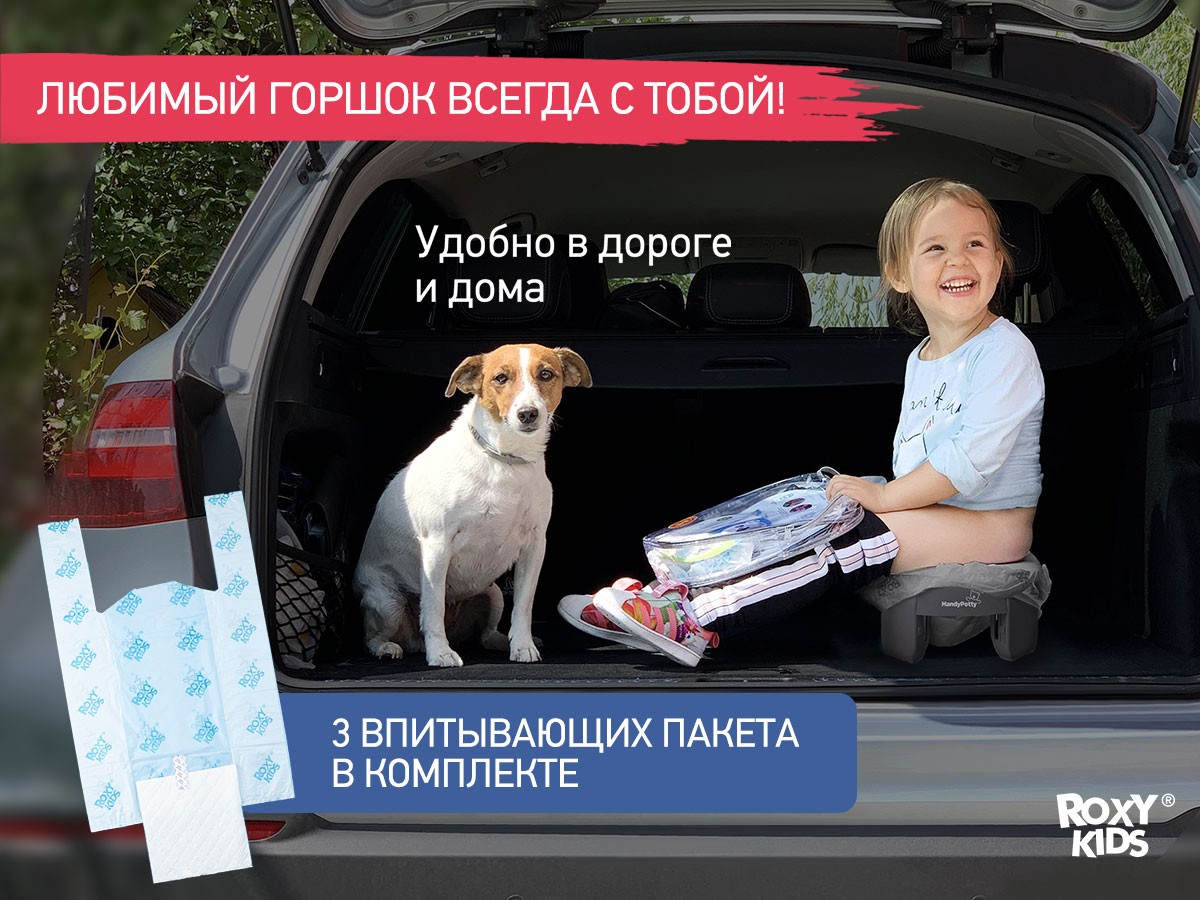 handypotty_3in1_double_graphite_9568cadfa1 Горшок дорожный Roxy Kids HandyPotty 3в1 3