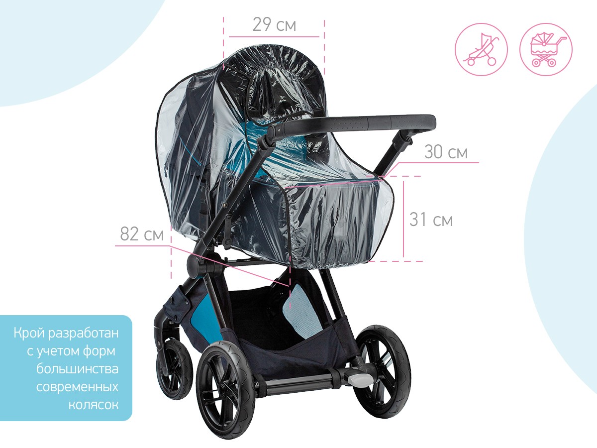dozhdevik-dlya-kolyasok_f03929f2bd Дождевик Roxy Kids на коляску универсальный в сумке 6
