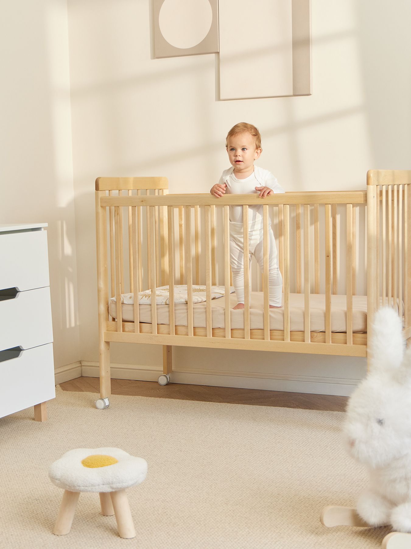 112963 Кроватка детская Happy Baby MIRRA LIGHT c матрасом и простынёй 13