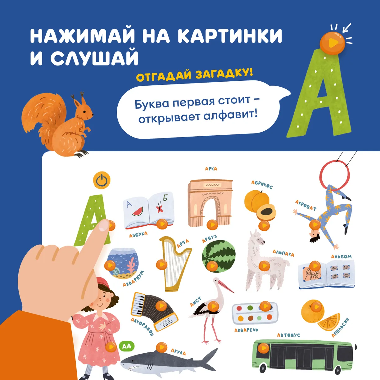 Книга интерактивная Abumba Fingerbook "Азбука" 2