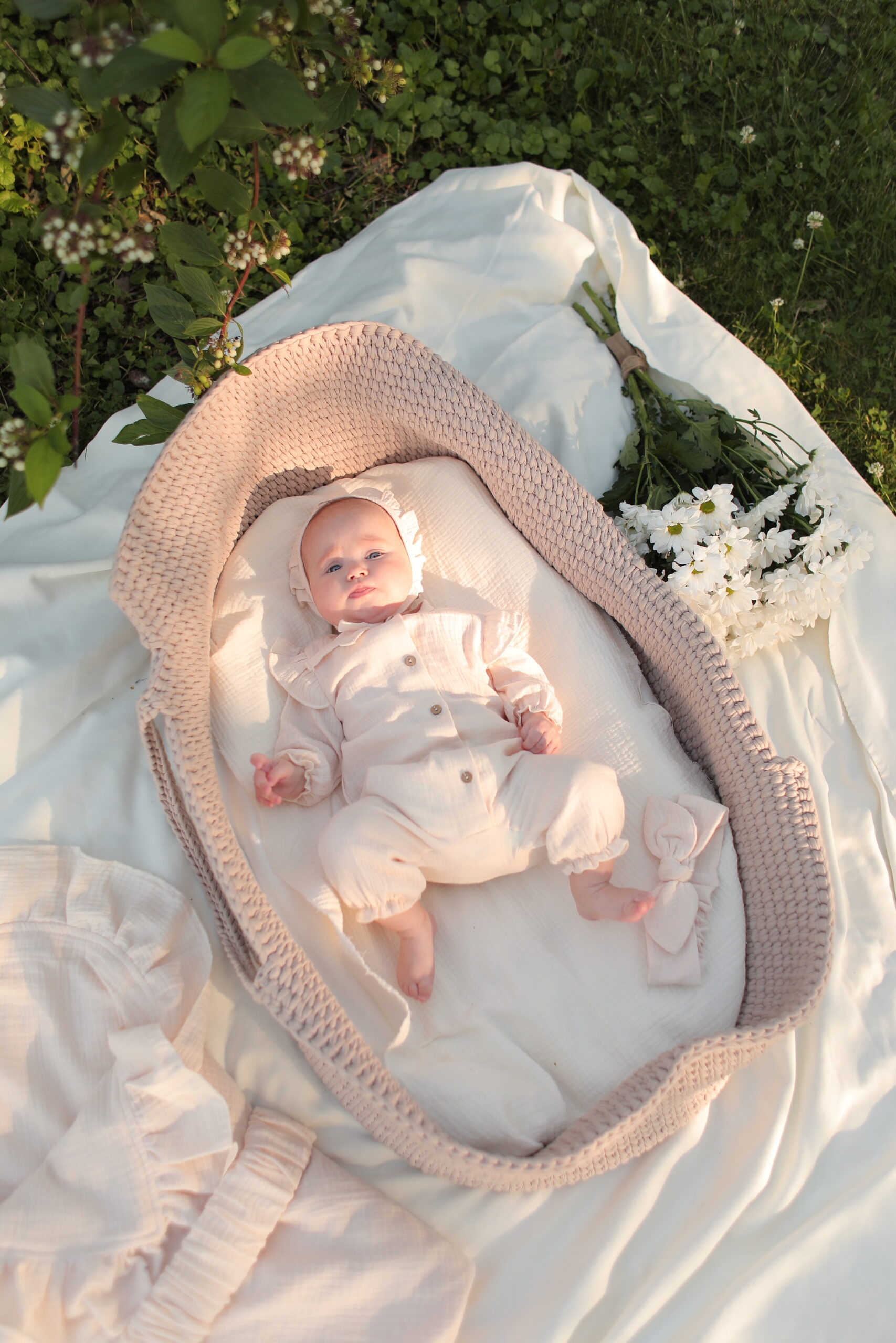 833A1444 Комплект на выписку Babyedel 5 предметов для девочки, муслин 4