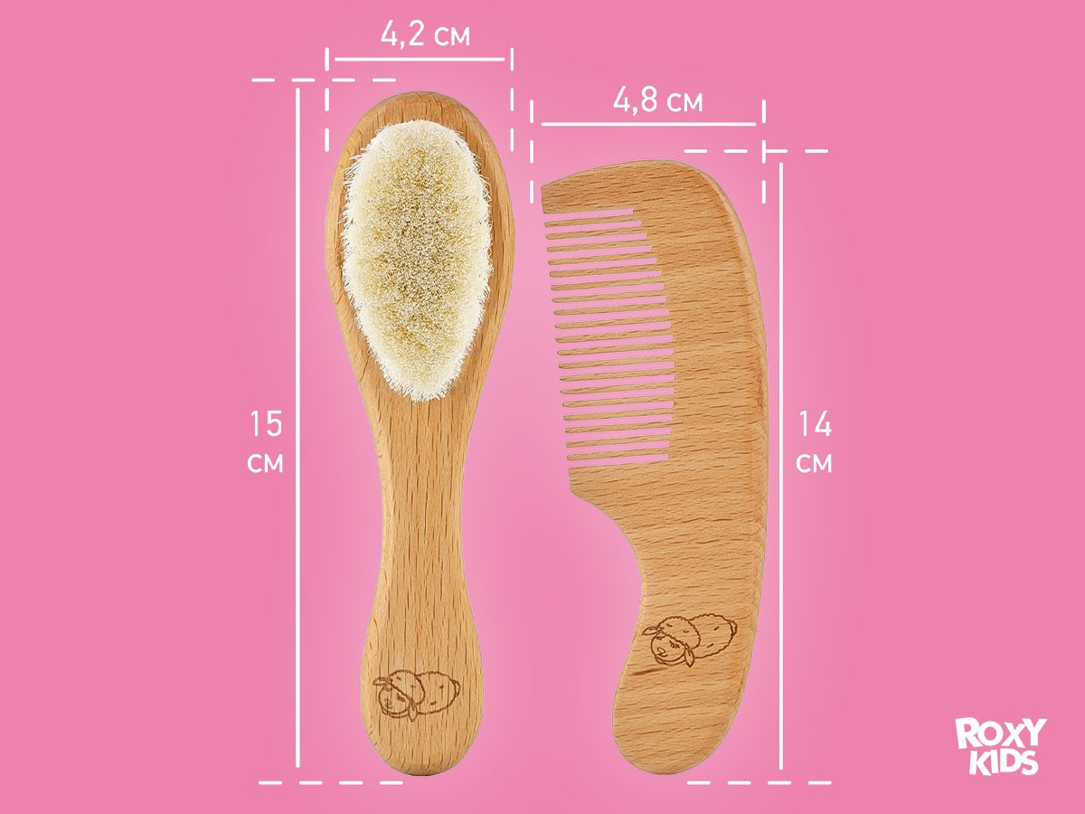 baby_wooden_hairbrush_with_comb_92bccb47e8 Расческа-щеточка Roxy Kids деревянная c мягкой щетиной и гребень 8