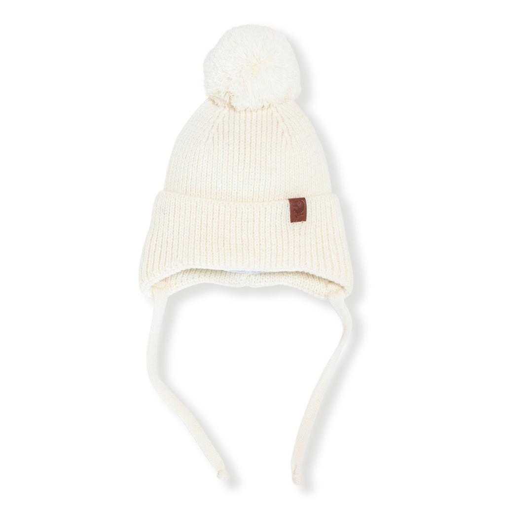 Шапка Toucankids вязаная на завязках c помпоном 1 шапка с помпоном