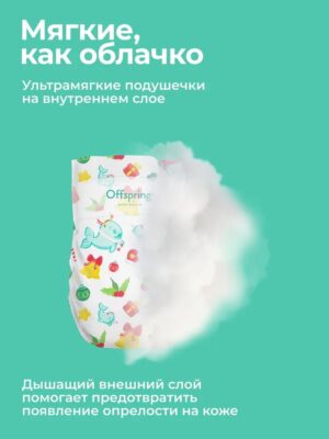 Подгузники Offspring S 3-6 кг. 48 шт. 8 Подгузники Offspring S 3-6 кг. 48 шт.