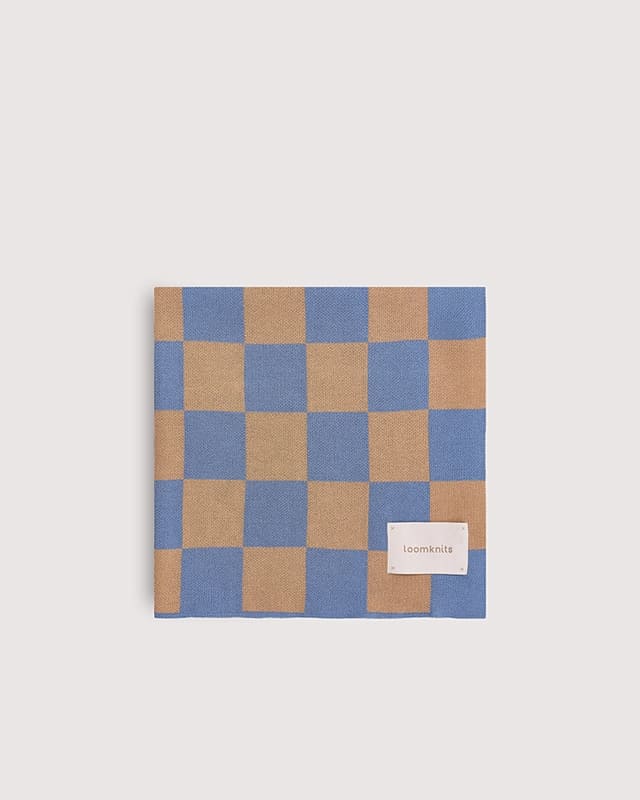 Плед детский Loomknits Клетка синий LW5341 1 LW5341