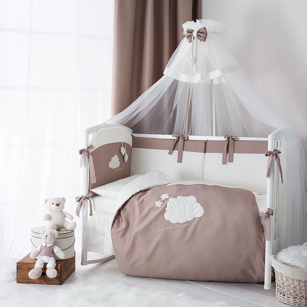 Комплект постельного белья Perina "БАМБИНО" 6 предметов 2 постельное белье капучино