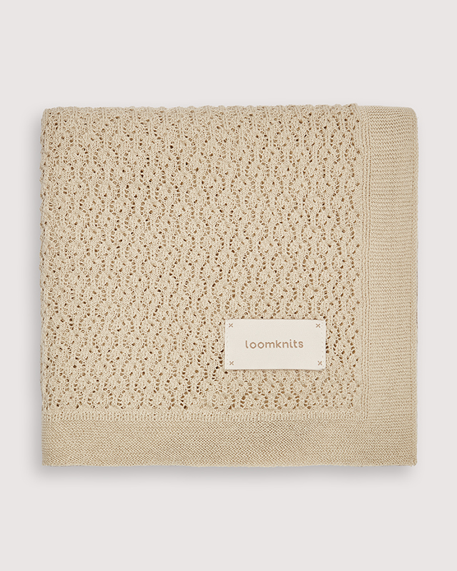 Плед детский Loomknits ажурный 95х95 см